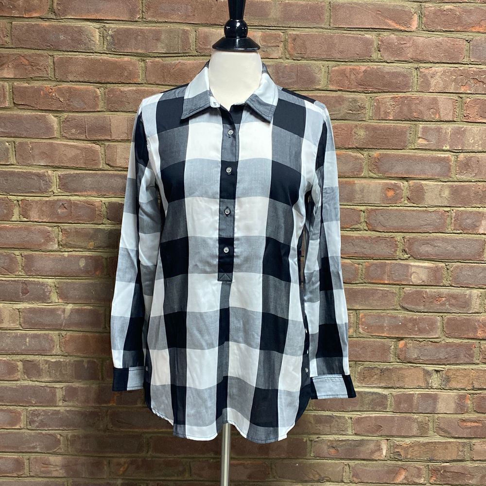 Multiples Black & White Long Sleeve Tunic Top Size XS - Picture 2 of 6